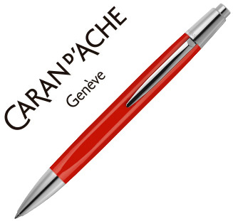 Esferográfica Alchemix Corpo Laca Vermelho Adornos Cromados Brilhante Com Estojo Ponta Media