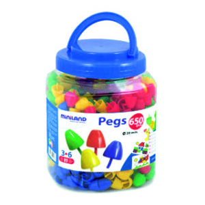 Jogo Miniland Pegs Boiao de 650 Peças de 20 mm