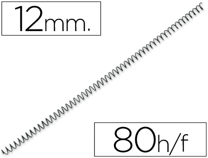 Espiral Q-Connect Metalico 56 4:1 12mm 1mm (200 Unidades)