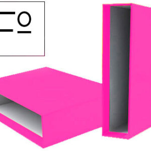 Caixa p/ Pasta de Arquivo de Alavanca em Cartão Folio Documenta Lombada 75mm Rosa