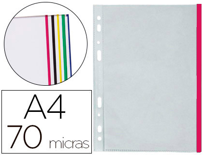 Bolsa Catalogo Q-Connect Din A4 70 Microns Pp Cristal c/ Borda Vermelha (10 Unidades)