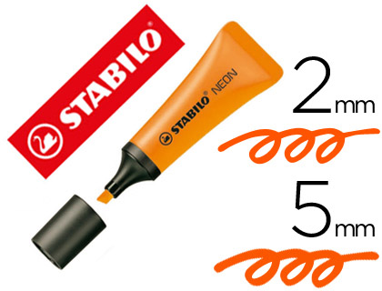 Marcador Stabilo Fluorescente 72 Laranja Neon