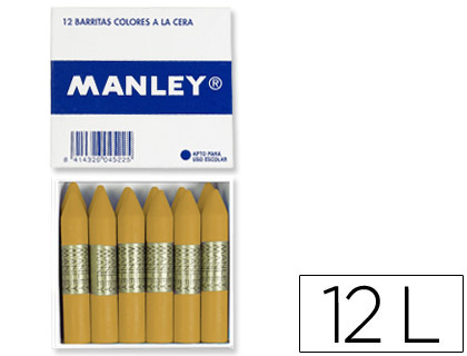 Lápis de Cera Manley Unicolor Ocre Madeira N.64 Caixa de 12 Unidades