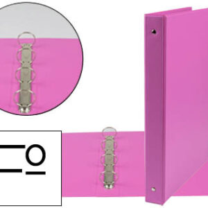 Pasta 4 Aneis 25mm Redondos Plastico Folio Cor Fucsia