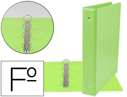 Pasta 4 Aneis 40mm Redondos Plastico Folio Cor Verde Pistacho