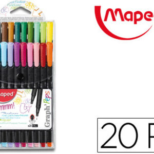Marcador Maped Ponta De Metal Graph Peps Fine Liner Estojo De 20 Cores Sortidas – MAPED