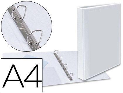 Pasta Canguru Esselte 4 Aneis Mistos de 25mm A4 Plastico Branco