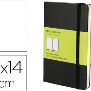Livro de Apontamentos Moleskine 9 X14 cm Liso 192F Capa Dura Preto Fecho Elastico