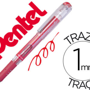 Roller Pentel Hybrid Gel K230M Ponta de 1,0 mm Cor Vermelho Metalico
