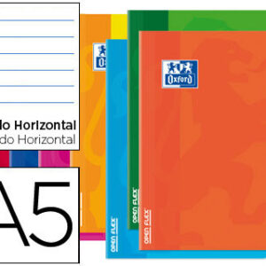 Caderno Escolar Agrafado Oxford Openflex A5 48F Pautado Cores Sortidas