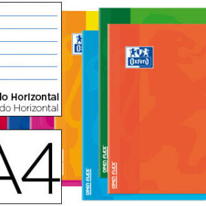 Caderno Escolar Agrafado Oxford Openflex A4 48F Pautado Cores Sortidas