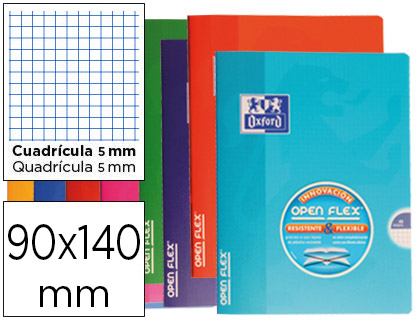 Caderno Escolar Agrafado Oxford Capa Flexivel Openflex 48F 90g Quadricula Cores Sortidas