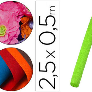 Papel Crepe 50 cm X 2,5 M 34G/M2 Verde Fluorescente