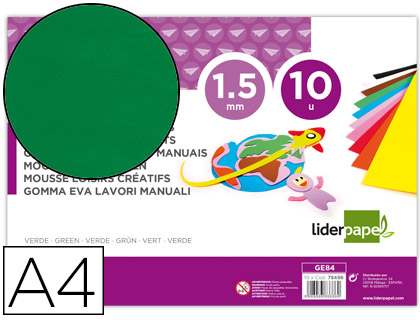 Goma Eva Din A4 60G/M2 Espessura 1,5mm Verde