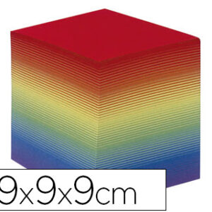 Taco Papel Quo Vadis Encolado Cores Arco Iris 680F 100% Reciclado 90 g/m2 90X90X90 mm