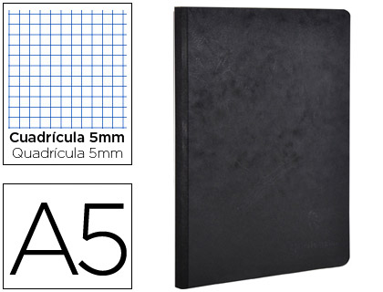 Caderno Moleskine Capa Cartolina A5 Quadriculado 96F Preto