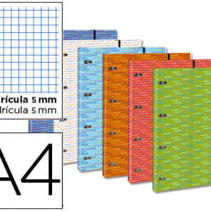 Capa c/ Recarga A4 Quadricula 5 mm 120 Folhas 80 G Forrada 4 Aneis 40 mm Redondas
