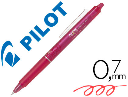 Caneta Pilot Frixion Clicker Apagavel 0,7 mm Cor Rosa em Blister
