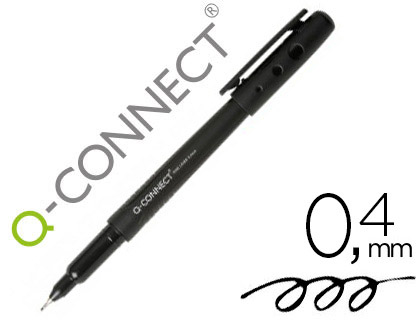 Marcador Q-Connect Ponta de Fibra Fine Liner Preto 0.4 mm