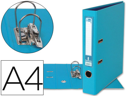Pasta de Arquivo de Alavanca A4 Forrado PVC c/ Rado Lombada 52mm Celeste Compressor Metalico