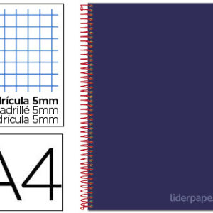 Caderno Espiral Din A4 Jolly Capa Forrada 140 F 75 Gr 5 Bandas De Cores 4 Furos Cor Celeste