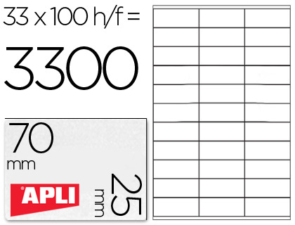 Etiquetas Adesivas Apli A4 70 X 25 mm
