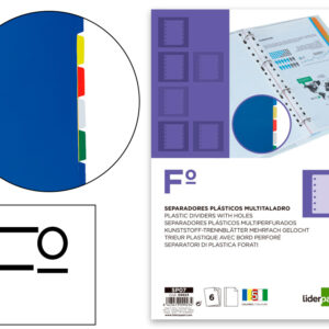 Separador Em Plastico Conjunto De 6 Separadores Folio 16 Furos