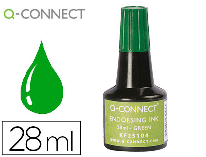 Tinta p/ Almofada Q-Connect Verde Frasco 28 ml