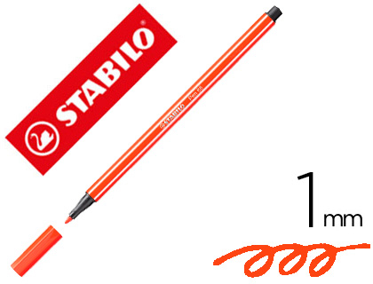 Marcador Stabilo Aguarelavel Pen 68 Vermelhao 1 mm