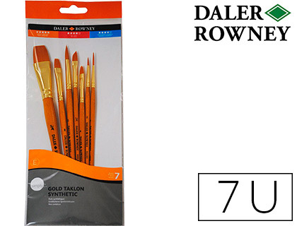 Pinceis Daler Rowney Simply Art Cabo Dourado Blister de 7 Unidades