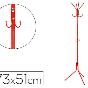 Cabide Q-Connect Metalico Vermelho 8 Suportes 173X51 cm