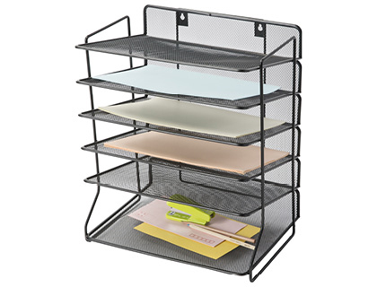 Tabuleiro de Secretaria Q-Connect Kf17289 Metalico Preto 6 Bandejas 325X230X390 mm