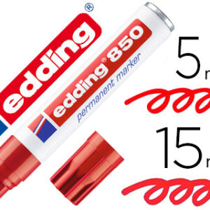 Marcador Edding Permanente 850 Vermelho Ponta Biselada 5-15 mm Recarregavel
