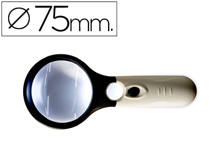 Lupa Electrica Q-Connect Aro Abs 75 mm 3 Aumentos 3 Leds