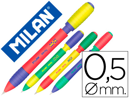 Lapiseira Milan Sway Mix 0,5 mm c/ Borracha Cores Sortidas