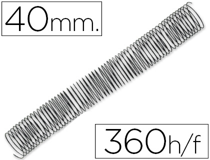 Espiral Q-Connect Metalico 64 5:1 40mm 1,2mm (25 Unidades)
