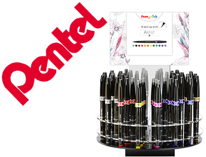 Expositor Pentel Artist Rotativo c/ 4 Duzias em 12 Cores Sortidas