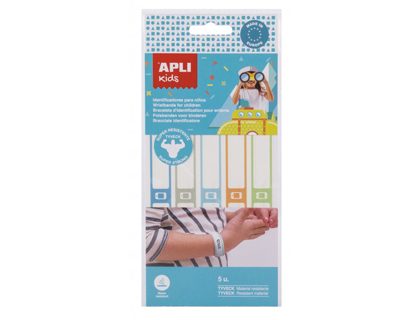 Pulseira Identificativo Apli Kids Blister de 5 Unidades Cores Sortidas