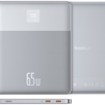 PowerBank Baseus Blade 2 12000mAh 2x USB-C 65W (Prateado) - BASEUS