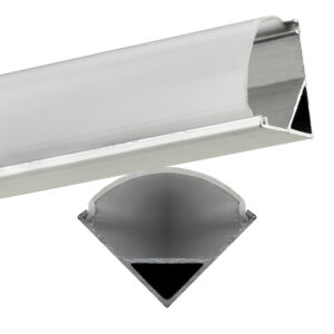 Perfil Alumínio c/ Difusor Opaco p/ Fita de LEDs - 2 mts