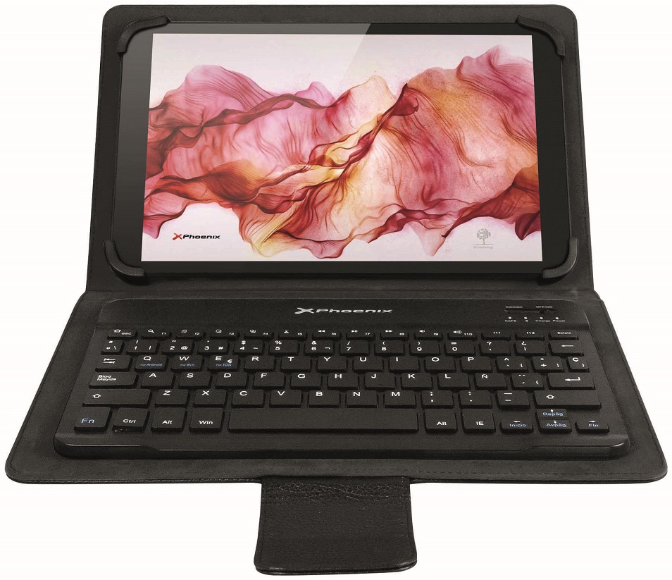 Capa Protetora p/ Tablet de 9 a 10 c/ Teclado Bluetooth (Preto) - PHOENIX