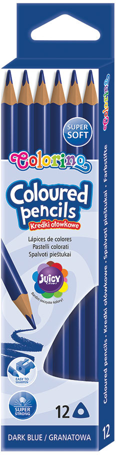 Pack 12 Lápis Cor Colorino Azul Escuro - COLORINO