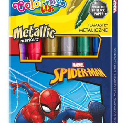 Caixa 6 Marcadores Metálicos Colorino Disney Spiderman - COLORINO