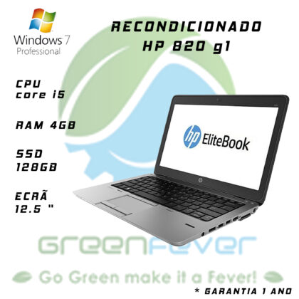 Nb Hp Elitebook 820 G1 12 I5-4300U 1.9Ghz 4Gb SSD 128GB W7 Pro