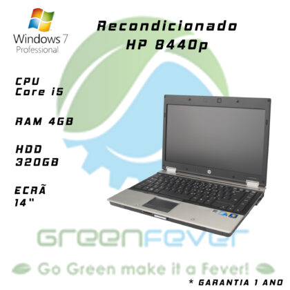 Hp Elitebook 8440P Core I5-M560 2,4Mhz 4Gb 320Gb 14" Win7 Pro