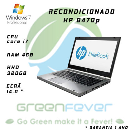 Nb Hp Elitebook 8470P I7-3520M 4Gb 320Gb Win7 Pro