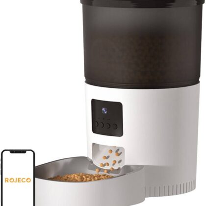 Dispensador Inteligente de Comida RWSQ-06 c/ Câmara p/ Animais de Estimação - ROJECO