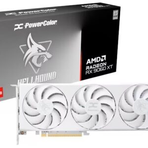 Placa Gráfica AMD Radeon RX 9060 XT RDNA 4 Hellhound 16GB GDDR6 Spectral White - POWERCOLOR