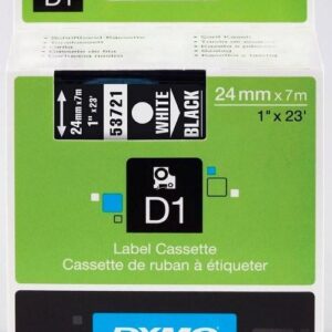 Fita Branco Sobre Preto (7 mts/2,4cm) – DYMO