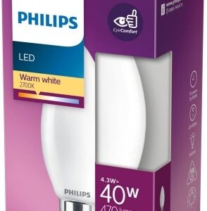 Lâmpada LED B35 E14 4,3W Branco Q. 2700K 470Lm - PHILIPS